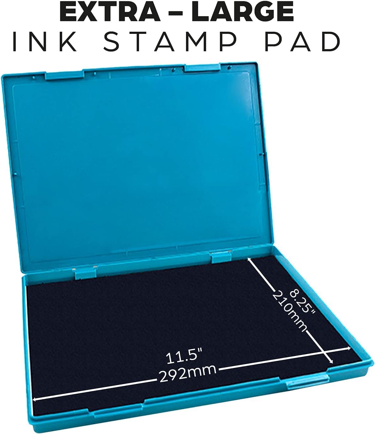 MaxMark Extra Large Light Blue Ink Stamp Pad - 8.25" x 11.5" - Industrial Felt Pad - Light Blue Color