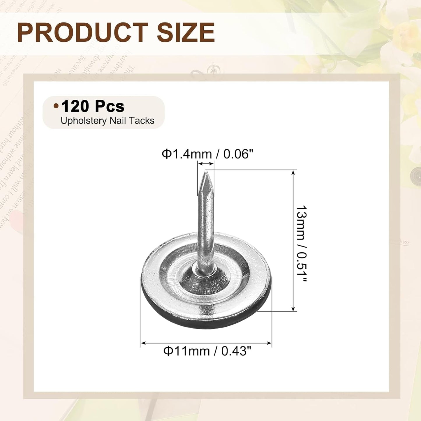 uxcell 120Pcs Push Pins, 11mmx13mm Round Flat Head Decorative Thumb Tacks Upholstery Tacks for Cork Board Office Wall Hangings, Black