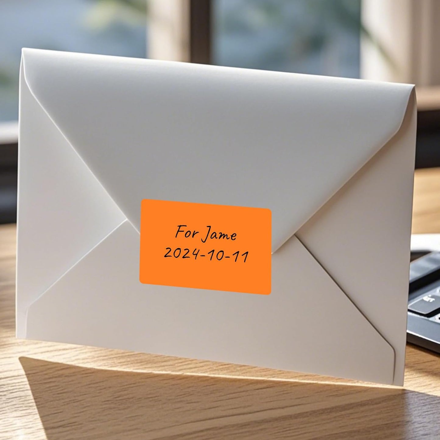 Rectangle Label Stickers 3×2 Inch Vinyl Removable Orange Sticker Waterproof Writable File Folder Moving Labels for Boxes Home Office Labeling 40 PCS