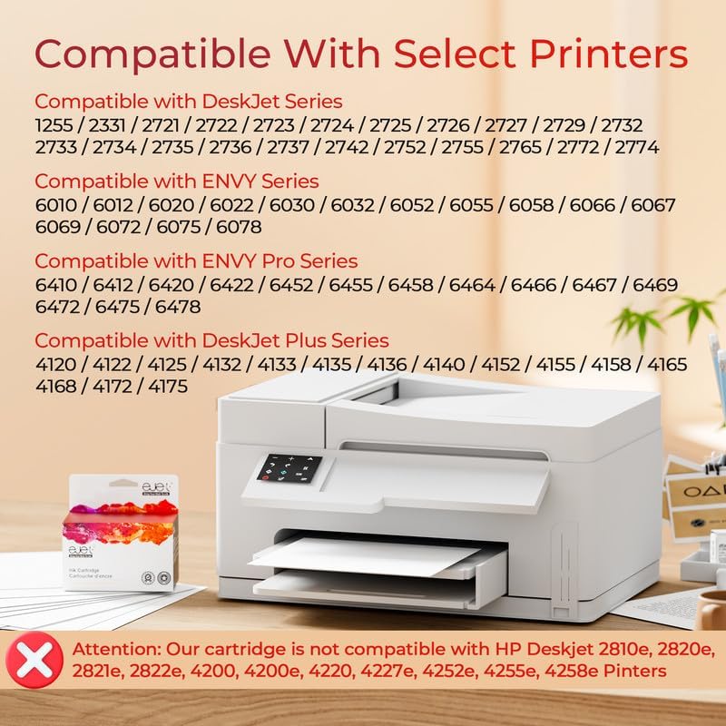 67XL Ink Cartridge (2-Black) Compatible for HP Ink 67 for HP 67XL Black Ink Cartridge High Yield for Deskjet 2700 2700e 2755e 2710e 2720e 4100e 4120e 4155e 4255e Envy 6000 6055e 6420e 6455e Series