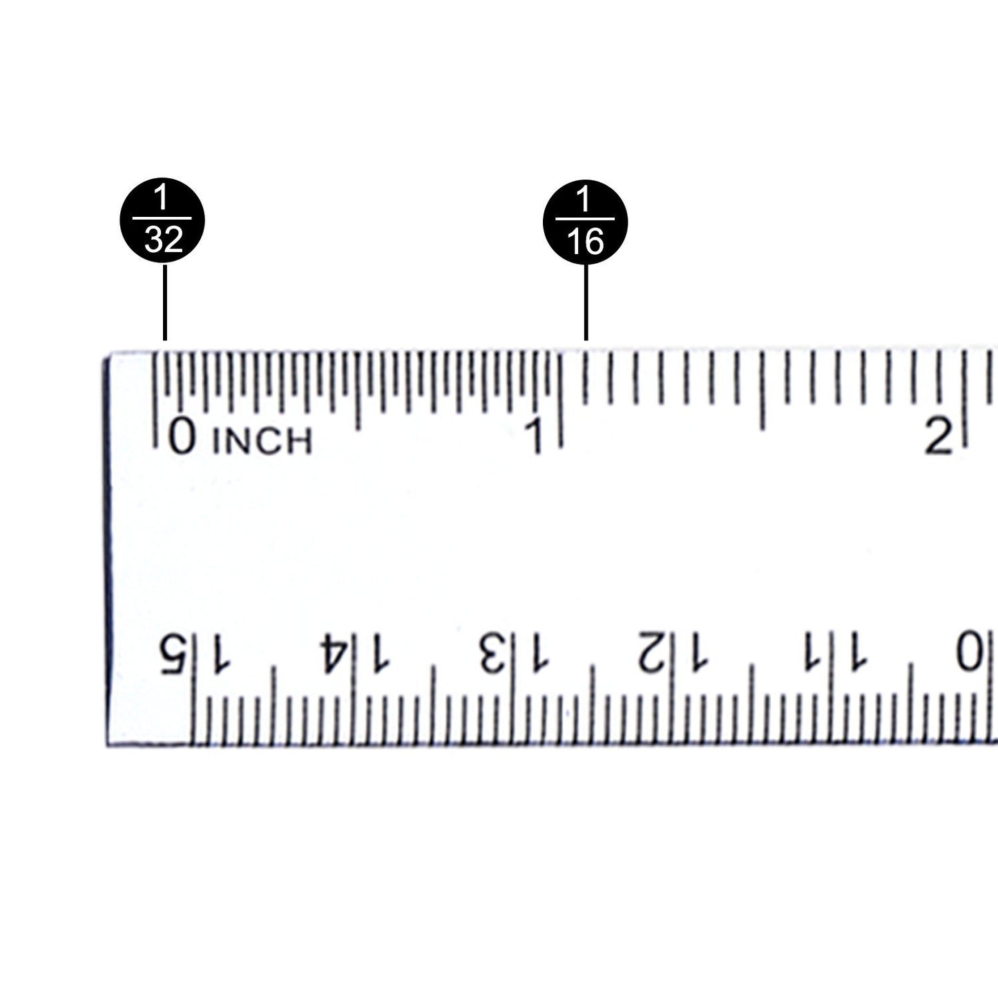 2 Pack Plastic Ruler Straight Ruler Plastic Measuring Tool for Student School Office (Clear, 6 Inch)