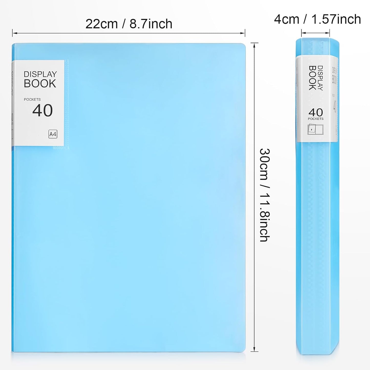 Marspark 6 Pcs Binder with Plastic Sleeves Large 8.5" x 11" Display Presentation Book 40 Pocket 80 Pages Art Portfolio Folder Clear Sheet Protector for Photo Document (Blue)
