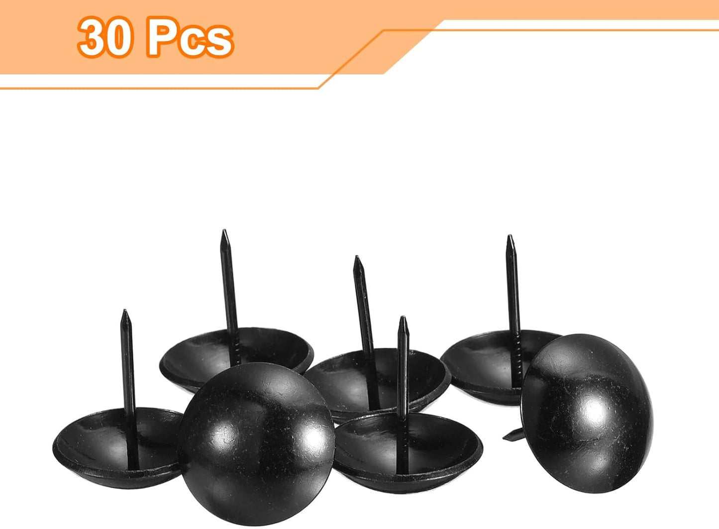 uxcell Upholstery Tacks Nail Pins Furniture, 30Pcs 25x28.5mm Thumb Tack Pins Assortment Kit Carbon Steel for Home Sofa DIY Decorative Nail Heads Nails, Black