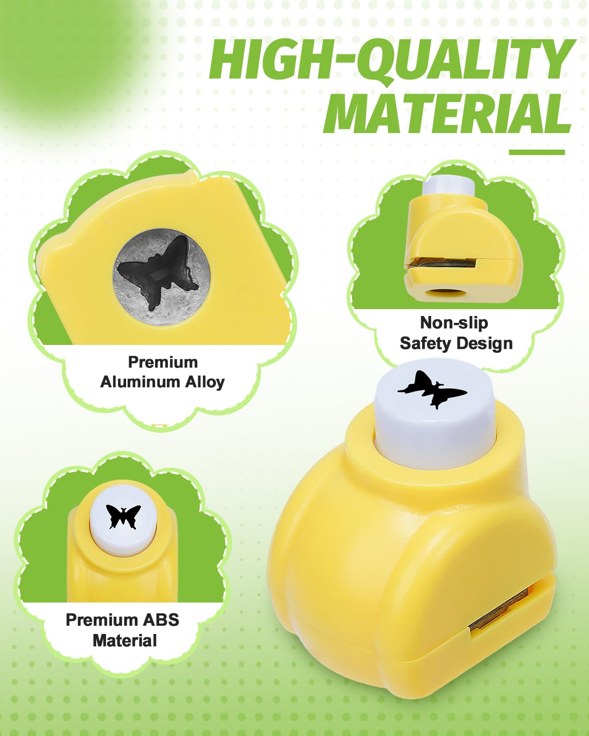 UCEC 3-in-1 Corner Rounder Punch and 10PCS Mini Shape Punches Set, Blue Paper Corner Cutter with 4mm/7mm/10mm Radius, Design Hole Puncher for Scrapbooking, Card Making, Stamp, Teachers and Kids Crafts