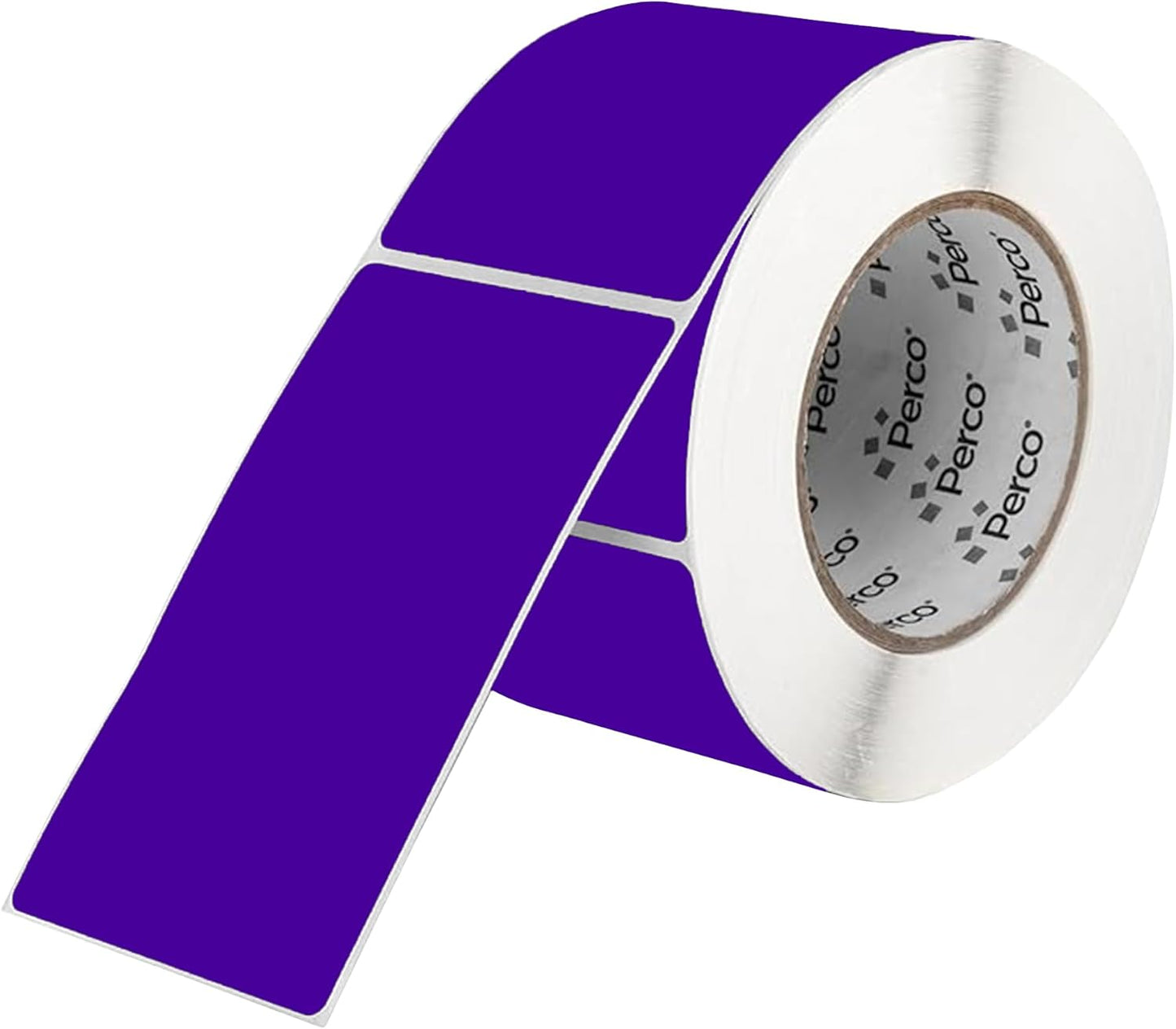 Perco Purple Labels 3x5 Inch 500 Stickers/Roll with Easy Peel Perforation and Strong Adhesion for Inventory Management, Color Coding, Moving Boxes, Retail, Organizing & Crafts – Made in USA