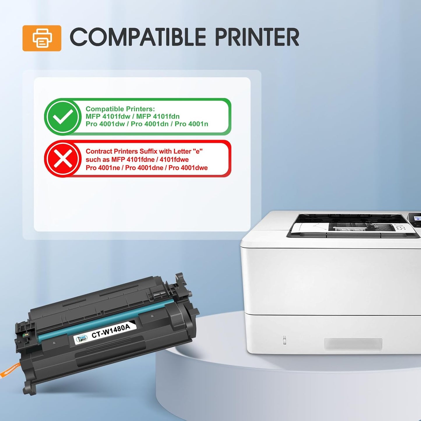 148A Toner Cartridge Black 4101fdw 148X Compatible Replacement for HP 148A W1480A W1480X for HP Laserjet Pro MFP 4101fdw 4101fdn Pro 4001dw 4001dn 4001n Printer Ink (2 Pack with Chip)