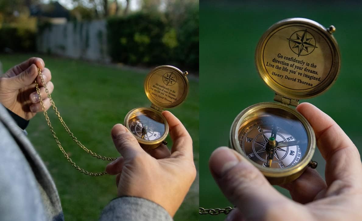 Handmade Antique Vintage Brass Compass | Exquisite Nautical Compass | Home Decor | Pocket Compass Gift for Every Occasion | Super7One