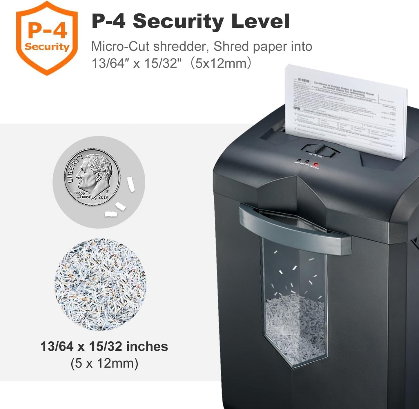 Bonsaii 16-Sheet Microcut Paper Shredder, 60-Minute Home Office Heavy Duty Shredder for CD/Credit Card, P-4 Level with 6-Gal Pullout Bin (C149-D)