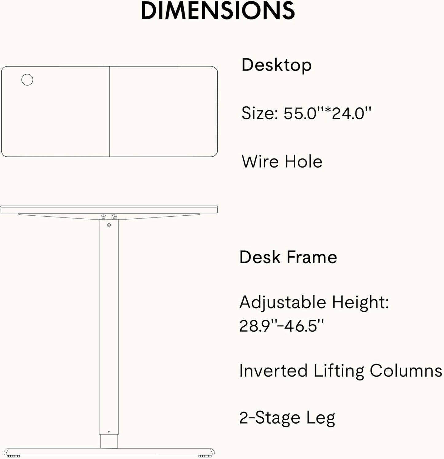 SANODESK Electric Standing Desk 55x24 Inch Height Adjustable Stand Up Desk Home Office Computer Workstation Sit Stand Home Office Desk with Splice Board (Black Frame + Black Top)