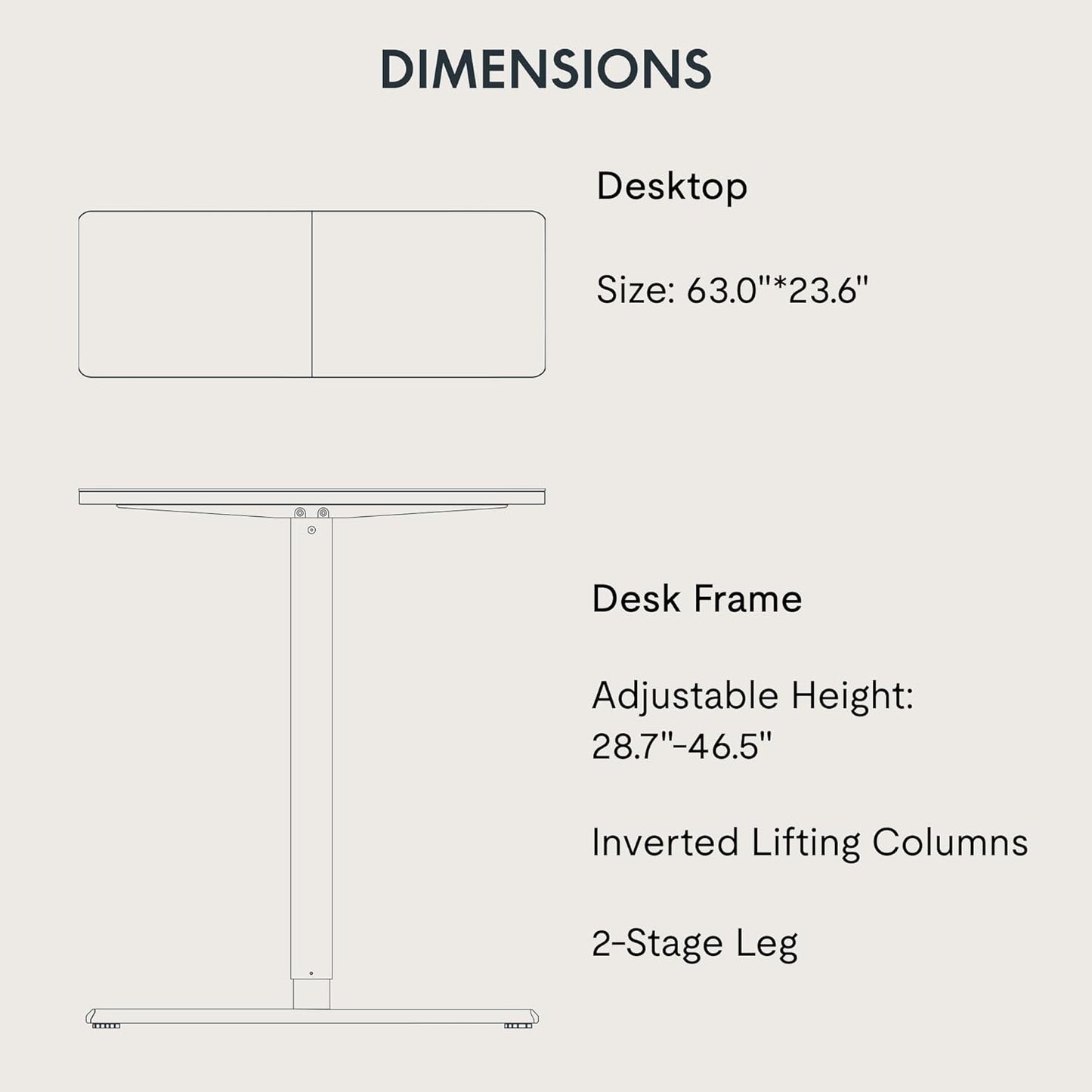 Adjustable Standing Desk, 63x24 Inches Home Office Desk with Memory Preset Computer Workstation Maple Top + White Frame
