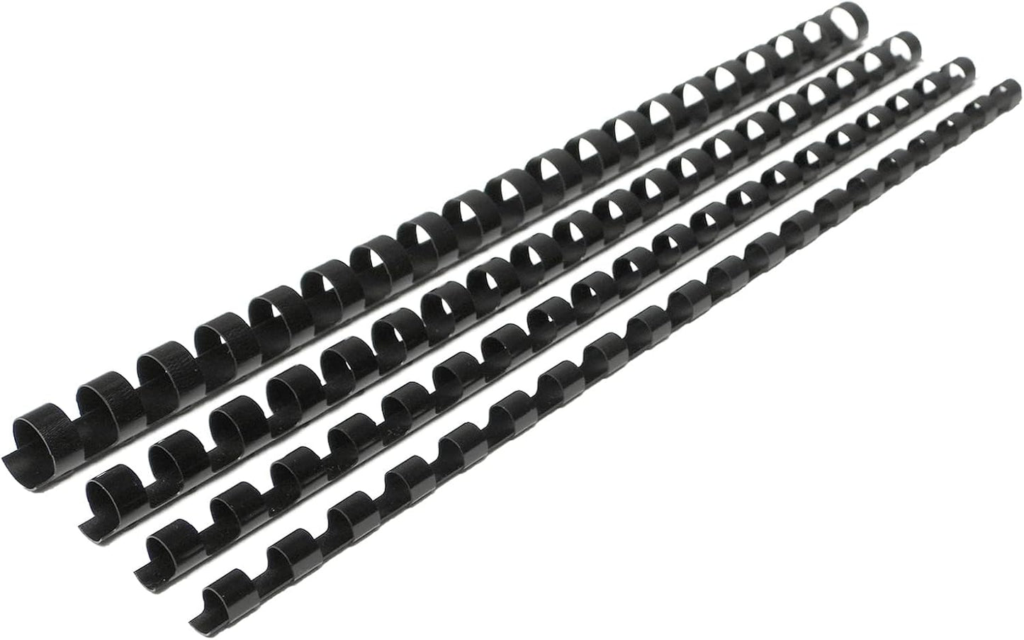 CR21-681012BK Binding Combs Plastic 21 Ring 25-90 Sheet Capacity, Max Binding A4 Size Paper, 1/4in, 5/16in, 3/8in, 1/2in, Black Multi-Size Pack of 100