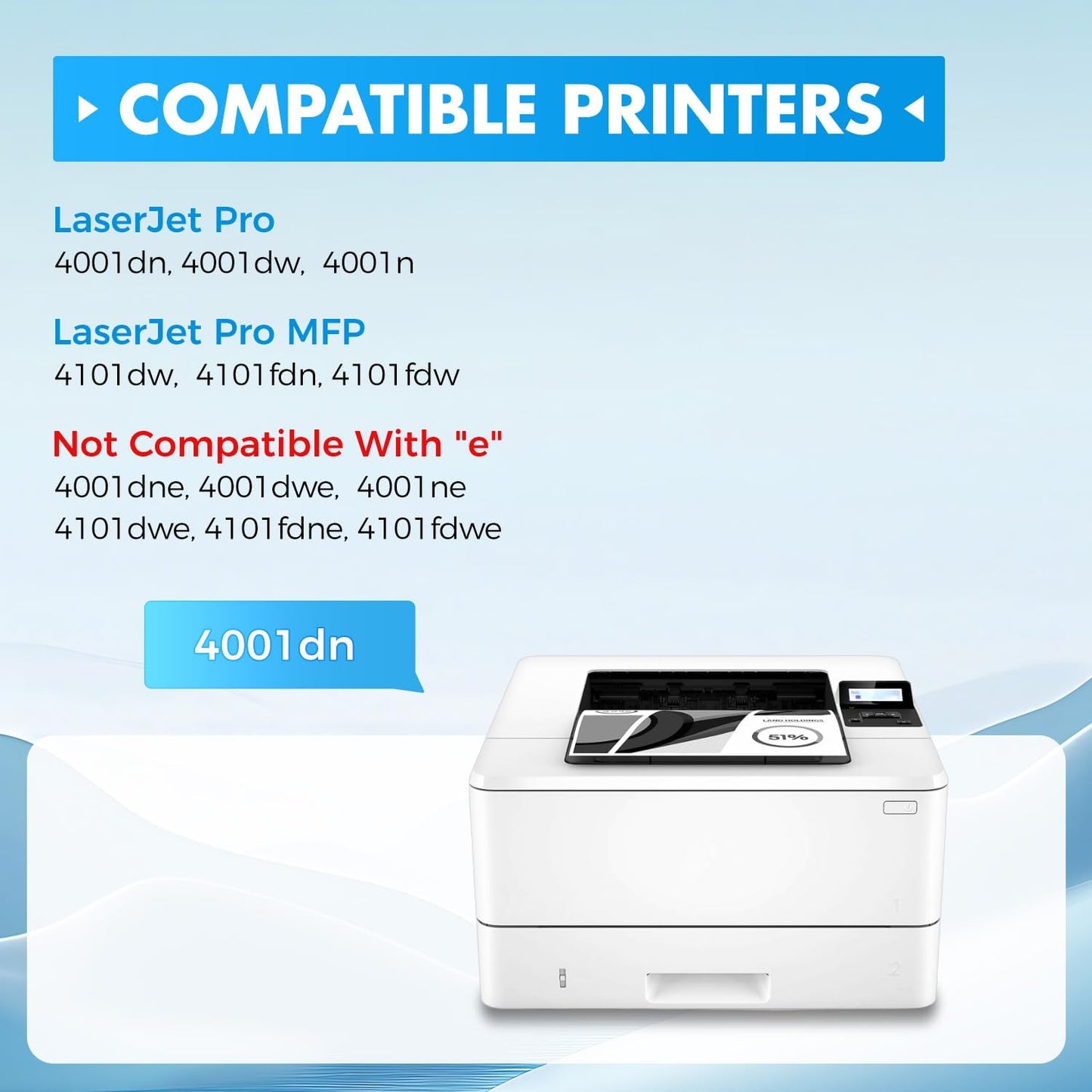 148A Black Toner Cartridge with chip 2-Pack High Yield Replacement for HP 148A W1480A 148X W1480X Compatible with HP LaserJet Pro MFP 4101dw 4101fdn 4101fdw 4001dn 4001dw 4001n Printer Ink 4001 4101 e