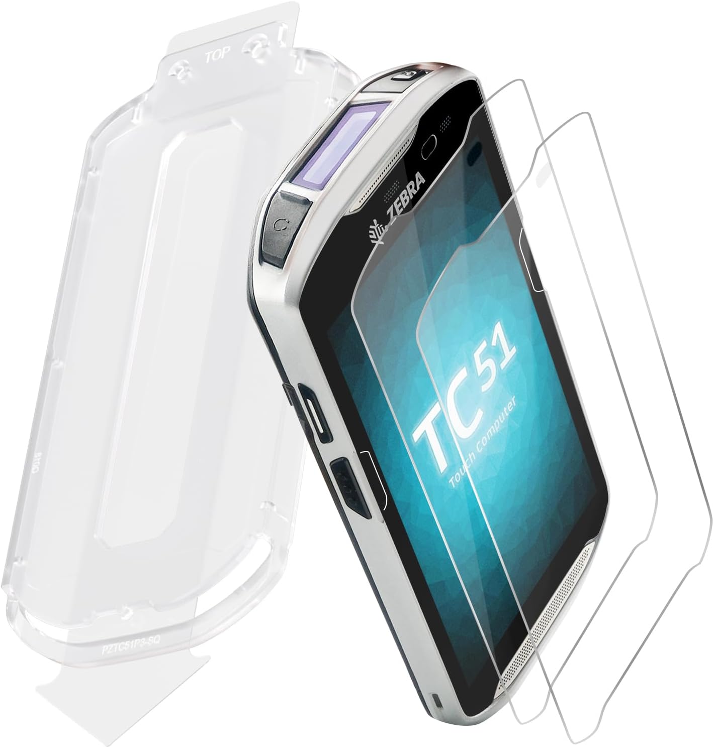 Screen Protector for Zebra TC51 TC510K TC52 TC56 TC57 Barcode Scanner, Tempered Glass [Military Grade Shatterproof & Long-Lasting Durability], Full Coverage, Easy Installation, 2 Pack