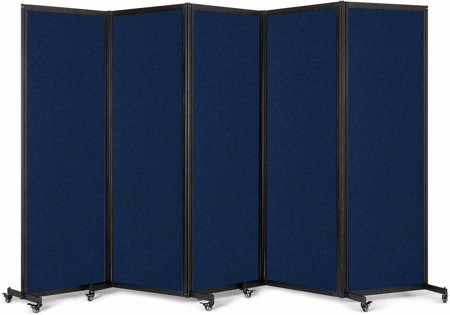 Room Partition,Office Divider,Portable Commercial Screen Dividers,Privacy Partition Separator,Classroom School Dividers, 10'6"L* 6'7"H,5 Panel,Blue