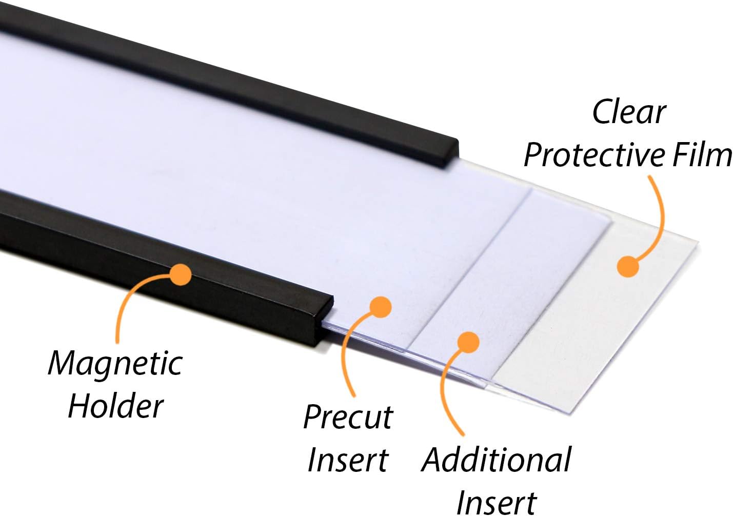 SmartSign Magnetic 'C' Channel Label Holders for Metal Racks and Shelves | 1" x 4" Pack of 25
