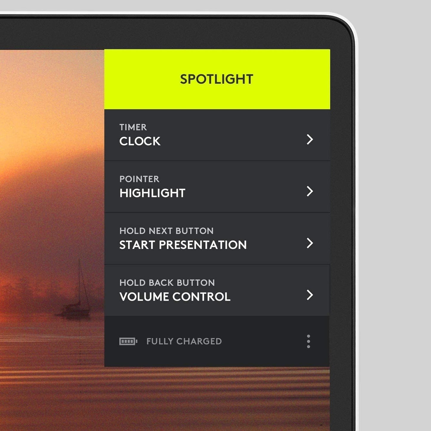 Logitech Spotlight Presentation Remote - Universal Wireless Presentation Clicker with Laser Pointer, Advanced Digital Highlighting, Bluetooth, 30 m Range and Quick Charging - Silver