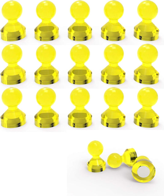 Ant Mag Magnetic Push Pins Strong Push Pin Magnets for Fridge Whiteboards Calendars Maps in School & Office Pack of 18 Yellow