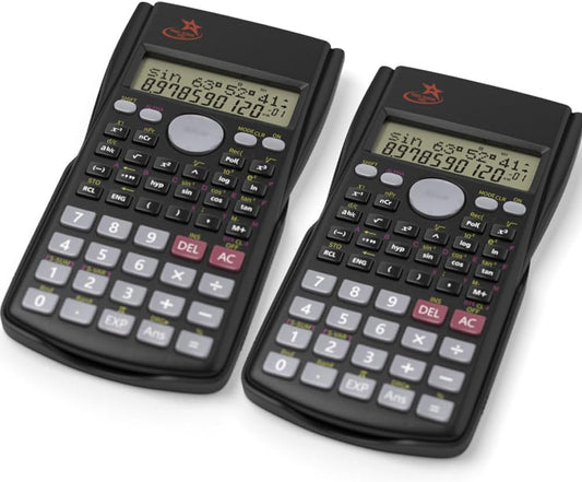 SC 216 Non Graphing Scientific Calculator for School by Red Star Tec (2 Pack Bundle)