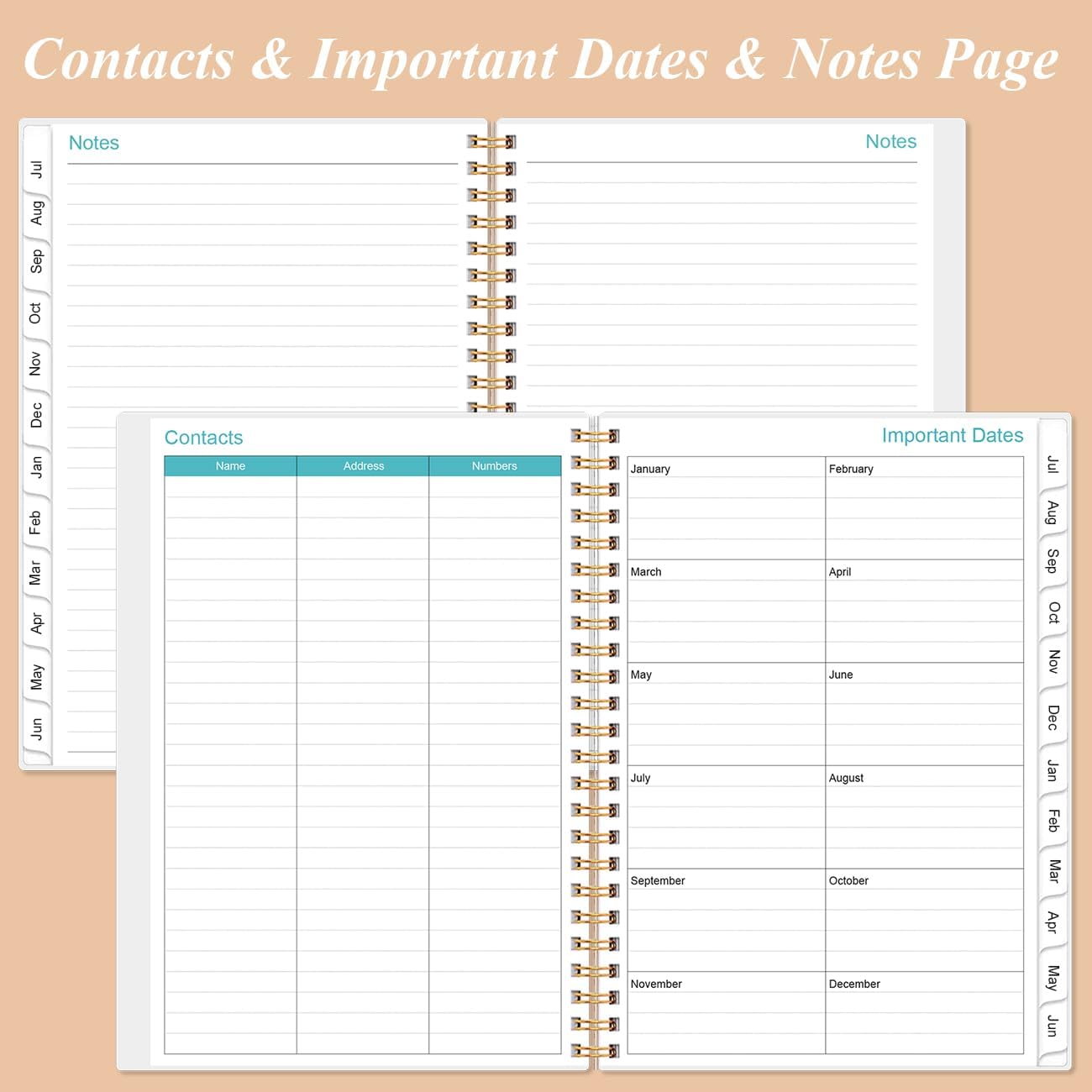 2025-2026 Appointment Book & Planner - 2025-2026 Daily Hourly Planner from July 2025 - June 2026, Weekly Appointment Book with 30-Minute Interval, Medium 6.4" x 8.5", Rose Leaf