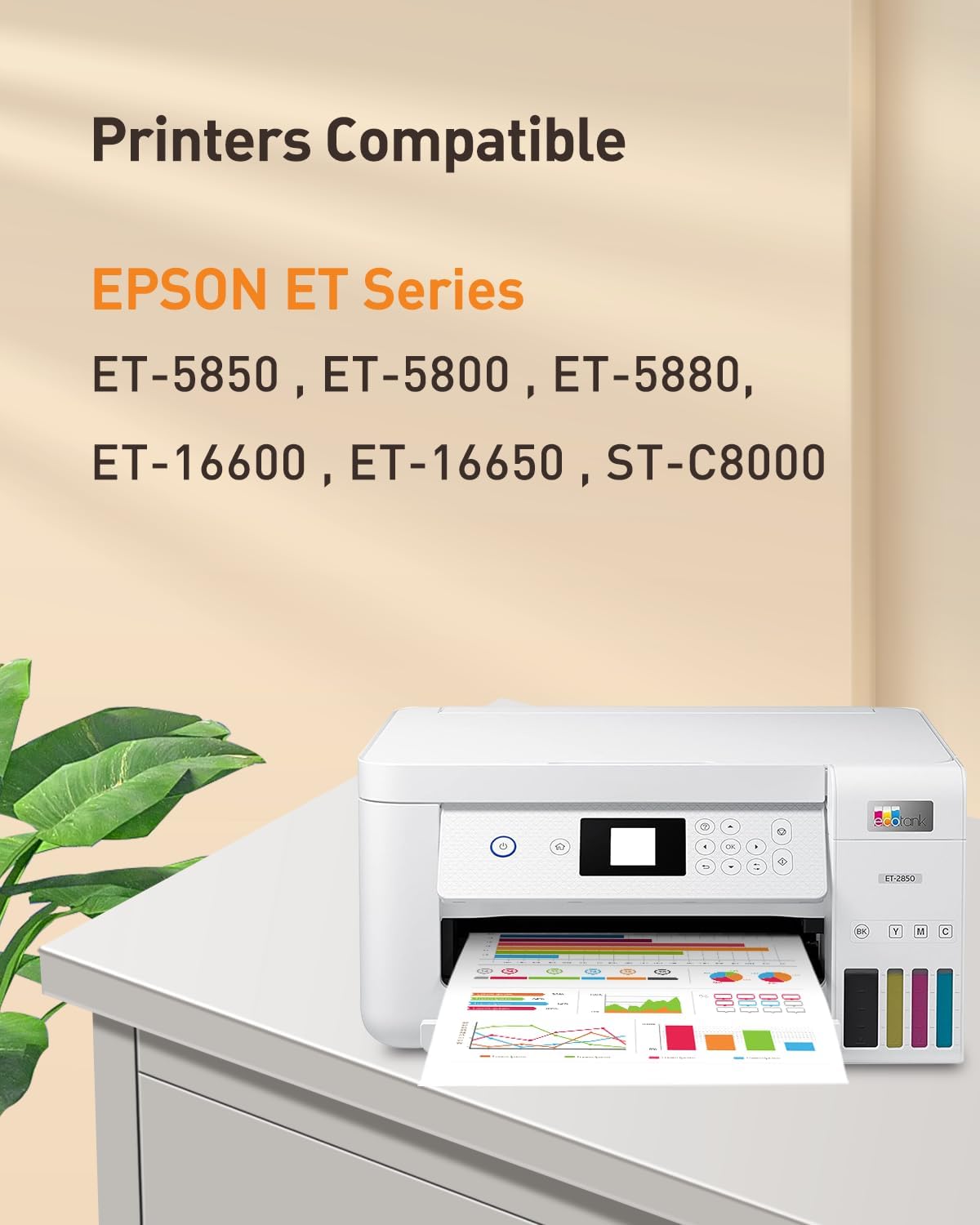 Replacement for 542 Black Ink Pigment Ink Compatible with ET-5880 ET-5850 ET-5150 Work with Ecotank Pro ET-5170 ET-5180 ET-5800 ET-16650 ET-16600 ET5150 ET5170 Printers, 2×140ML