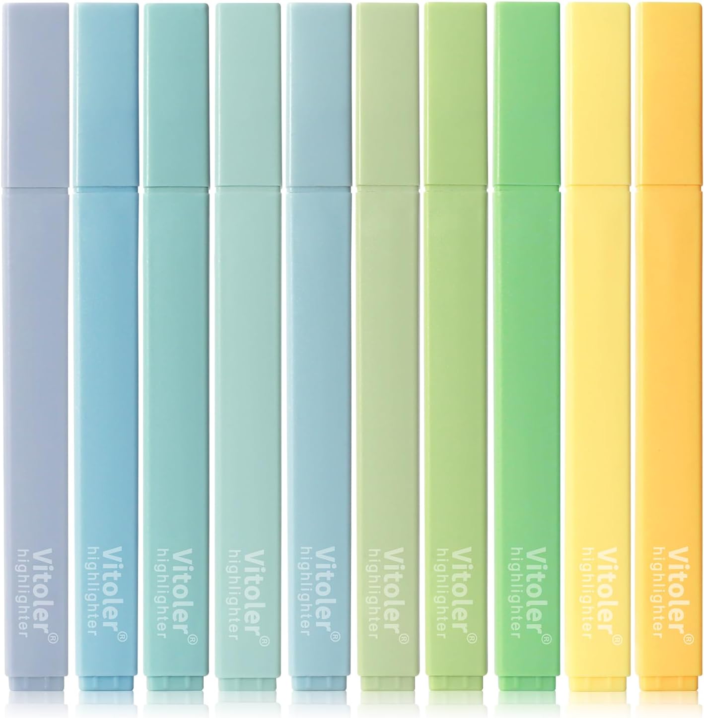 Vitoler 10Pack Bible Highlighters, Cute Assorted Colors Pastel Highlighters No Bleed Chisel Tip Highlighter for Aesthetic School Supplies