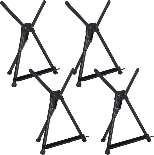 MEEDEN 4pcs Tabletop Easels, Metal Stand for Painting & Display, Aluminum Desktop Art Easel, Foldable Portable Tripod Stand for Canvas, Paintings, Photos, Books, Signs