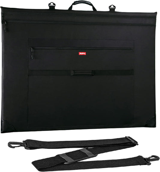 Nicpro Light Weight Art Portfolio Bag, 32 x 42 Extra Large Art Portfolio Case with Detachable Shoulder Strap, Leather Corners, Carrying Storage Case for Artwork, Canvas, Poster, Sketching, and Drawing