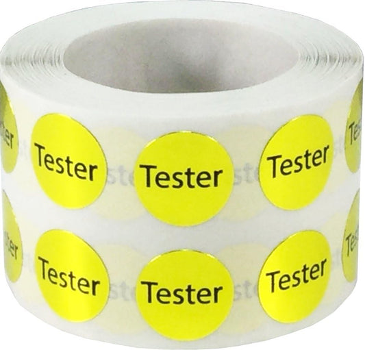 Round Tester Dot Adhesive Stickers, 1/2 Inch Round Labels, 1000 Stickers per Roll, Gold