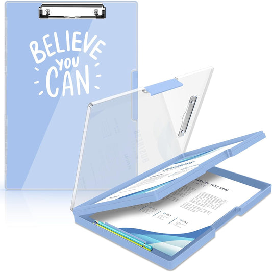 Sooez Clipboard with Storage, Heavy Duty Cleaview Clip Boards 8.5x11 with Dual Storage, Dry Erase Plastic Nursing Clipboard, High Capacity Clipboards Folder for Teacher Nurse, School & Office Supplies