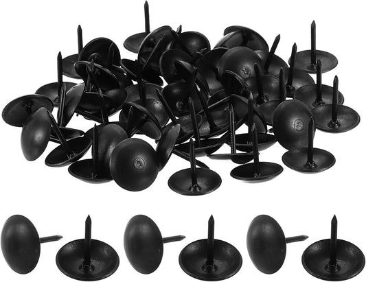 uxcell 200 Pcs Upholstery Tacks, 12 x 13mm Round Head Upholstery Nails Pins Vintage Decorative Furniture Tacks for Chairs Sofas Beds DIY Project, Black