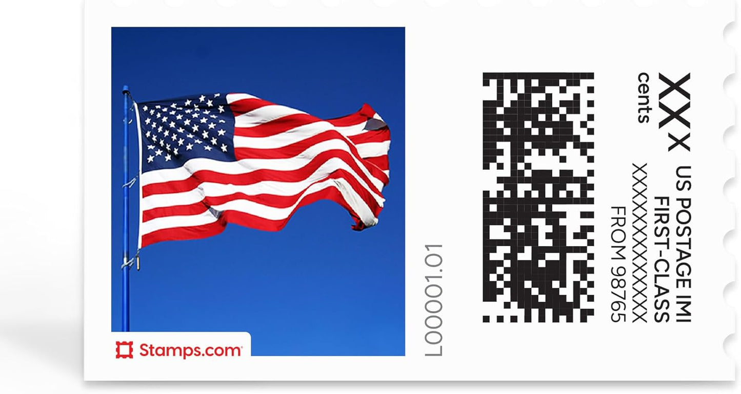 Flag NetStamps 120-Pack (5 Sheets) Printable Postage Labels (Stamps.com Subscription Required) - Print Approved Postage - Inkjet & Laser Printers - Business, Personal, Home