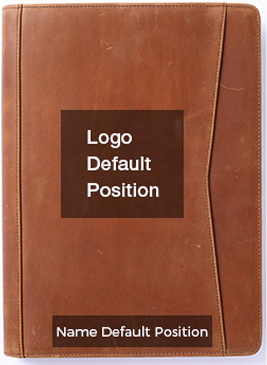 Personalized Leather Portfolio Padfolio for Men, Engraved Gifts for Father's Day for Husband from Wife, Customized Leather Gifts Present for Son/Dad, for Birthday, Brown