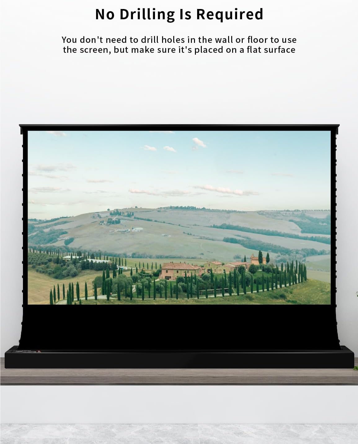 VIVIDSTORM-Projector Screen with Stand S 84 inch Portable Folding Stand Indoor Tension Floor Screen 4k HD White Cinema, 4K/3D/UHD Gaming/Home Cinema,Compatible with Normally Projector,VSDSTW84H