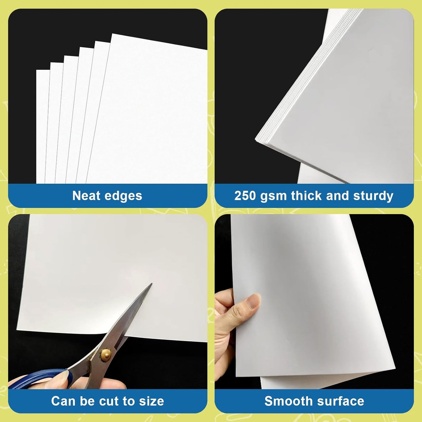 50 Pcs 12" x 18" Poster Board White Poster Board Paper Bulk 250 GSM Thickness Vision Boards Smart PosterBoard for Drawing School Arts Craft Projects Presentations Scrapbooking Blank Graphic Display
