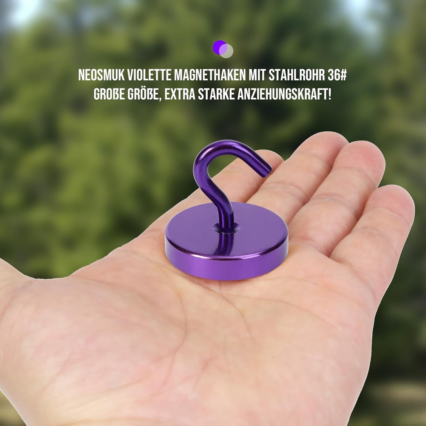 Neosmuk Magnetic Hooks, Heavy Duty 170lb Strong Magnets for Cruise Cabins, Ship Essentials, Large Metal Hooks for Hanging on Fridge(Purple,Pack of 4)