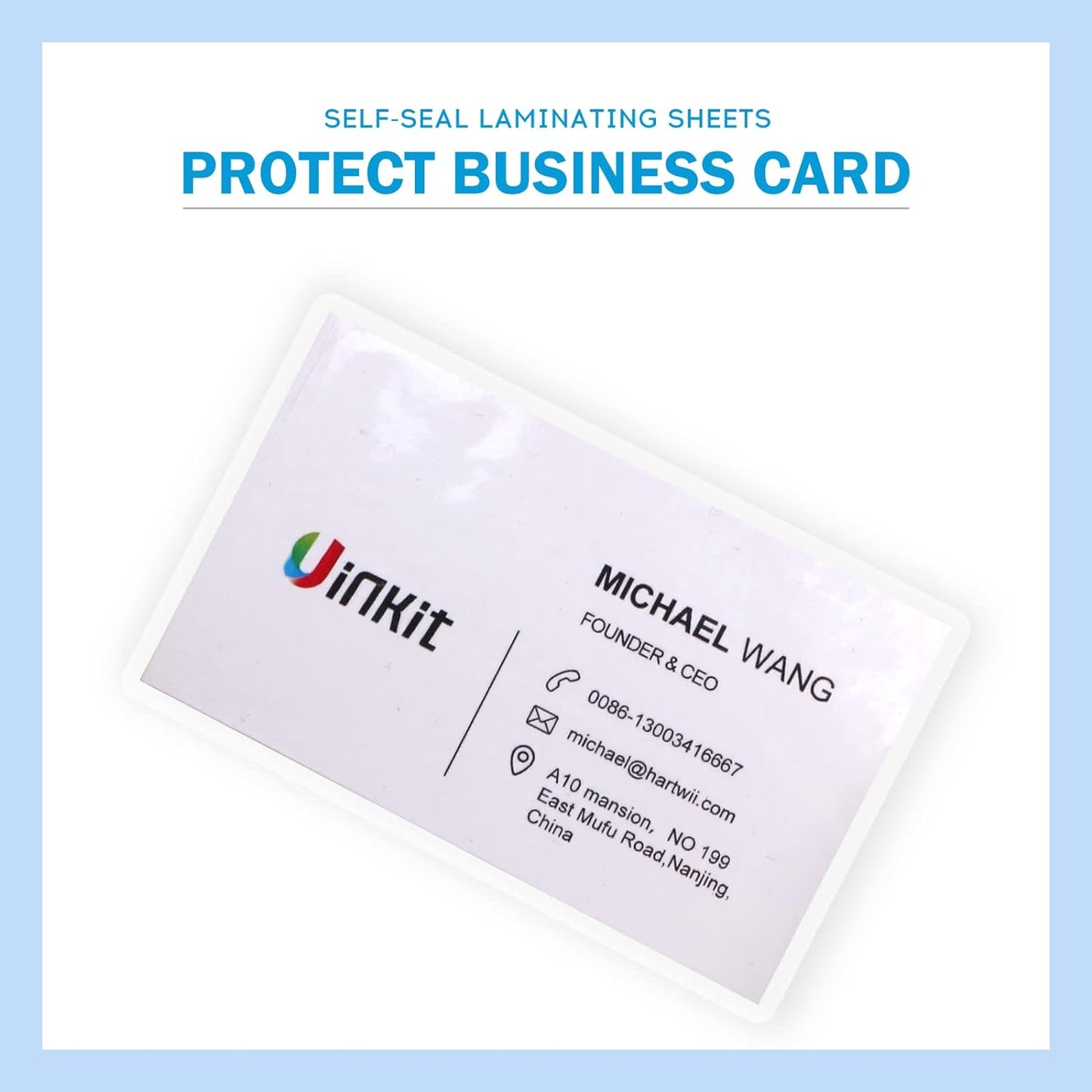 Uinkit Self Sealing Laminating Pouches, Waterproof Lamination Pouches, Permanent Adhesive 10mil Thickness 2.6x3.9inches 110Pack No Machine Needed (2.6x3.9Inchesx110Pack)