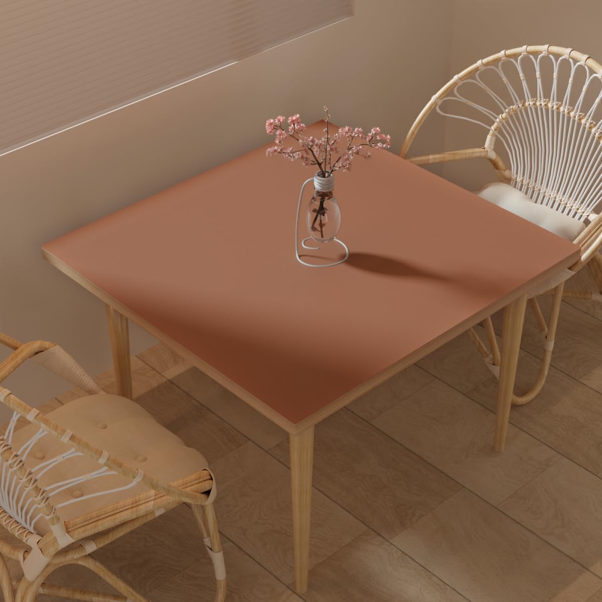 Table Pad - Used for Square Table Waterproof and Easy to Clean Good Flatness Easy to Used for Dining Table(Brown+Gray 46x46)