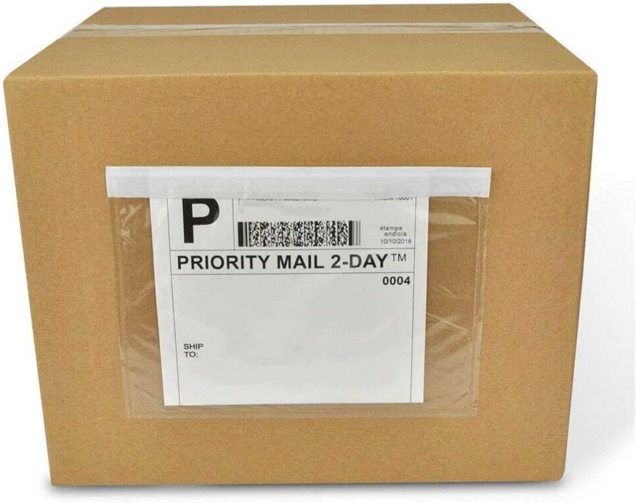 7.5'' x 5.5'' Packing List Pouches, Shipping Label Envelopes Clear Adhesive Top Loading Packing List - 50 Pack