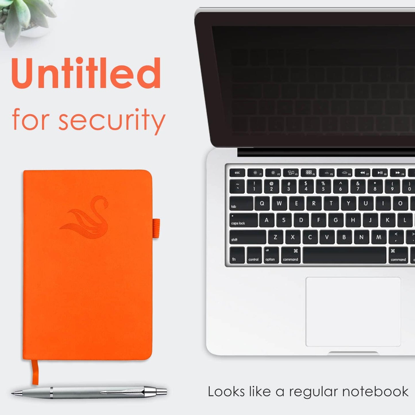 Elegant Password Book with Alphabetical Tabs - Hardcover Password Book for Internet Website Address Login - 5.2" x 7.6" Password Keeper and Organizer w/Notes Section & Back Pocket (Orange)