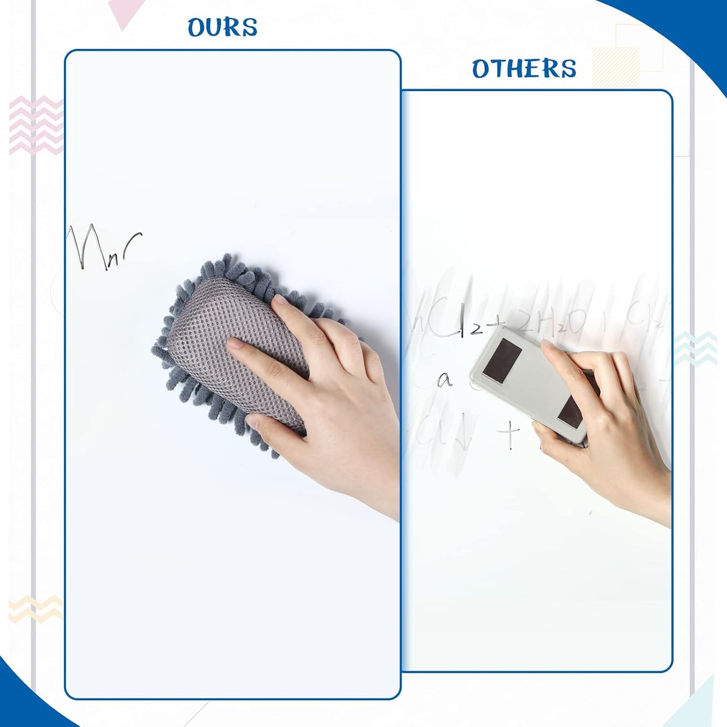 Sherr 18 Pcs Microfiber Shag Magnetic Dry Erase Erasers Washable School Whiteboard Eraser Bulk Colorful White Board Eraser for Chalk Markers Home Classroom Office (Gray)