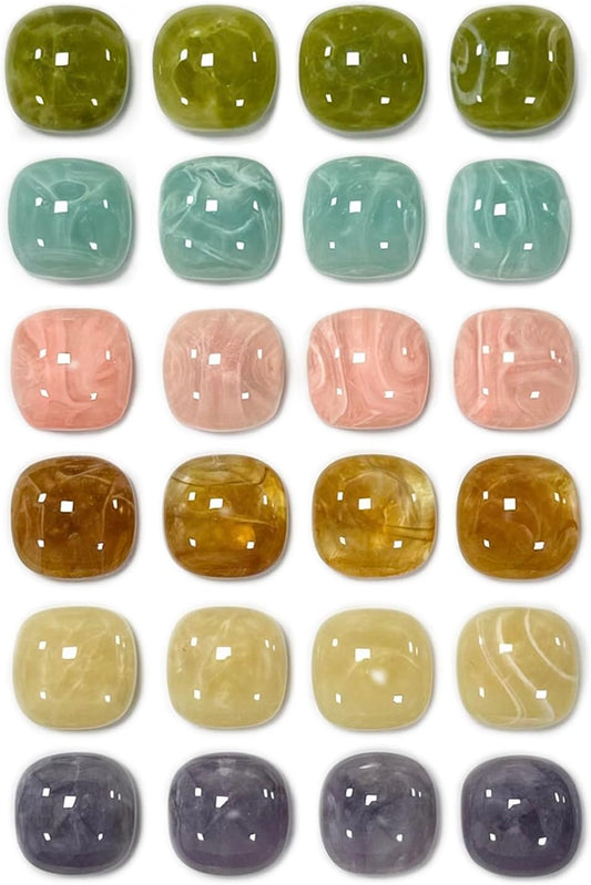 Qualsen Fridge Magnets, Colorful Decorative Cute Refrigerator Magnets for Whiteboard, Locker, Kitchen, Office, Classroom（24 Pcs）