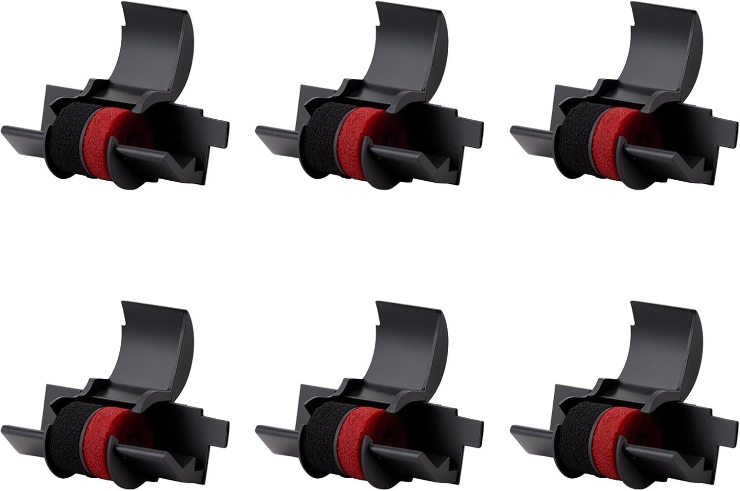 WEEMAY Compatible Calculator Ink Ribbon Replacement for IR-40T Black/Red Sharp EL-1750V EL-1801V, Canon P23-DHV CP13 MP-12D, Casio HR-100TM HR-170RC, Individually Sealed, 6 Pack