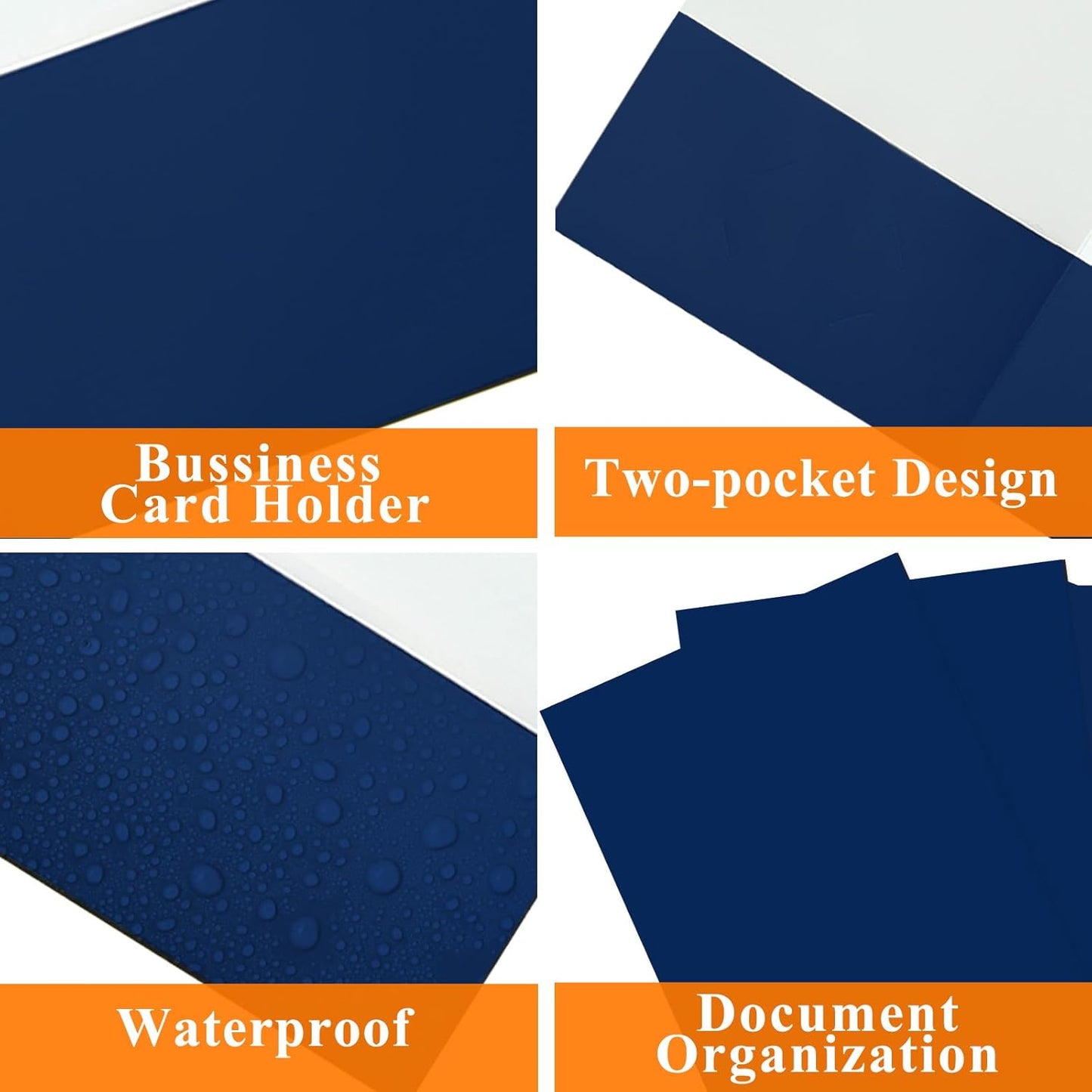 Two Pocket Folders,100 Pack Blue Folders with Pockets Fit Letter Size Paper,Thick Paper File Folder for School Office Business Home,Assorted 6 Colors