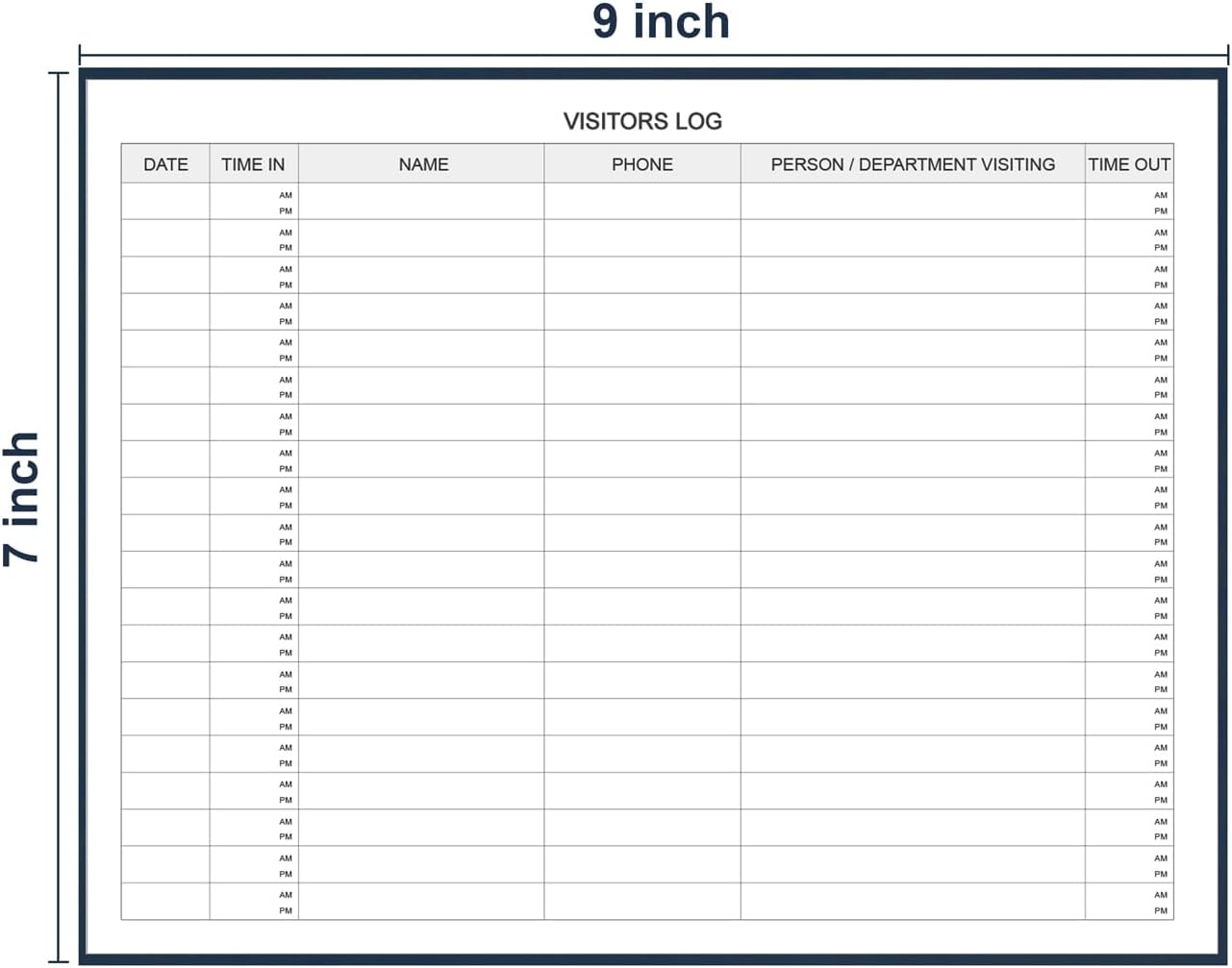 Visitors Register Book - Visitor Log Book with 120 Pages, 9" X 7", Blue Hardbound Cover, Wedding Reception and Events Reception Supplies