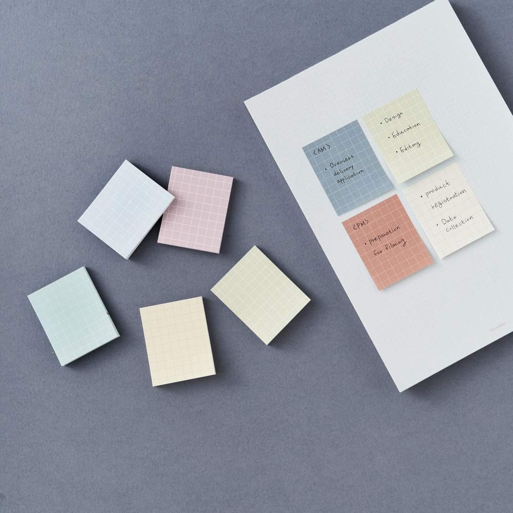 Monolike Color Palette Sticky Grid 300 D Set 4p - Self-Adhesive Memo Pad 30 Sheets