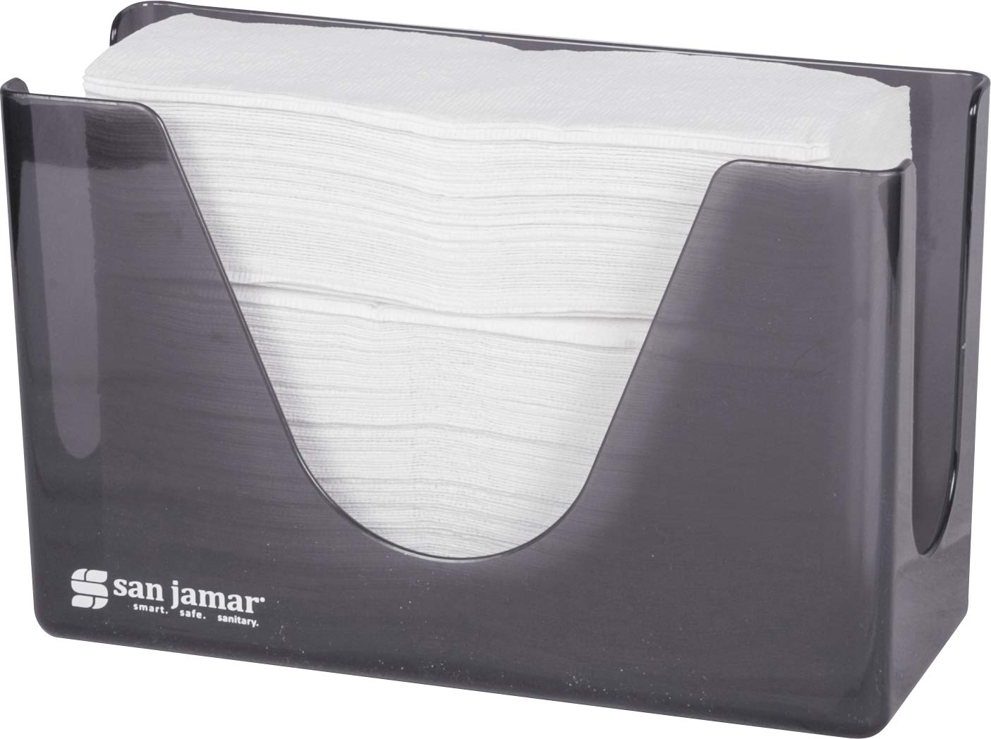 San Jamar Carlisle FoodService Products Plastic Countertop Folded Towel Dispenser, Black