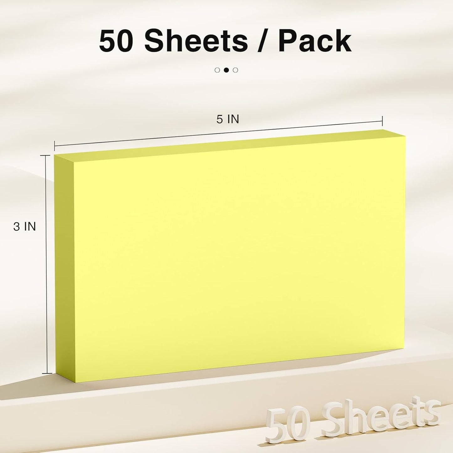 300 Count Blank Index Cards 3x5 Inch Yellow Flash Cards Colored Cardstock, Unruled Note Cards Study Card Portable Learning Flashcards Ideal for Note Taking, Art Sketching, Office & School Supplies