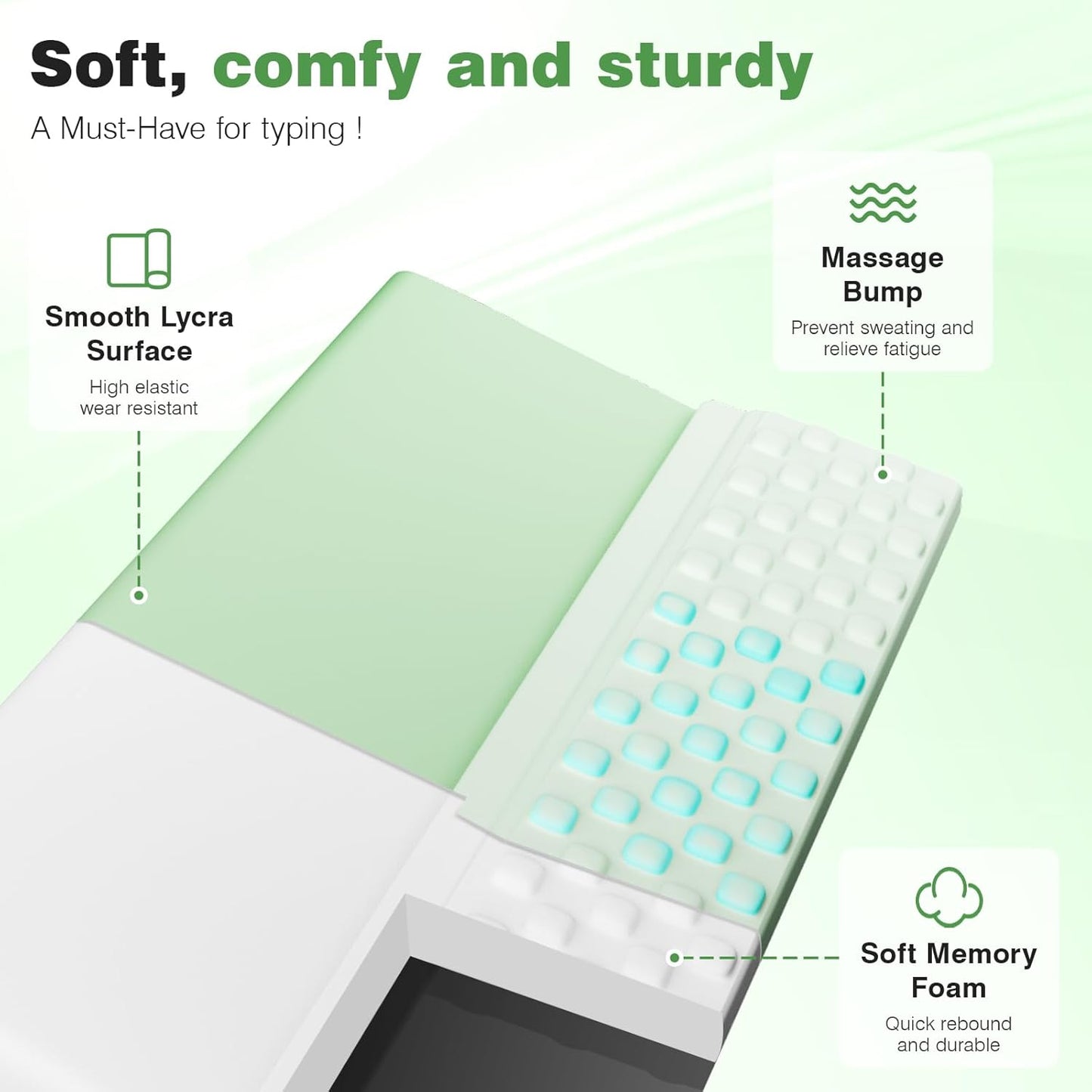 Ospelelf Keyboard Wrist Rest Comfortable Ergonomic Keyboard Stand Riser Holder Pad for Office Home