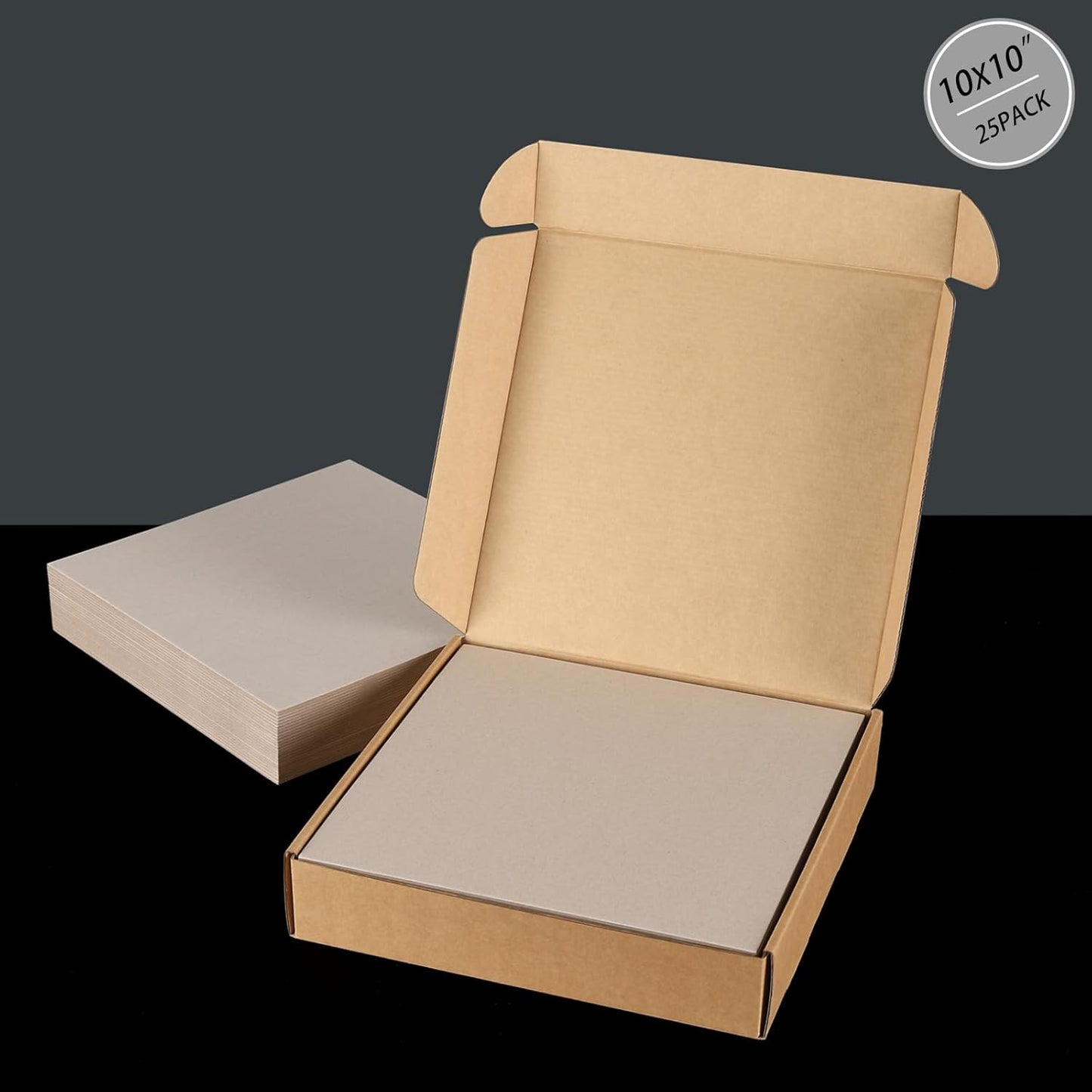 25 Pcs Book Board, Binder Board, Cover Board, Heavy Duty Chipboard for Book Binding, DIY Cardboard (Gray, 10 x 10 Inch 80PT)