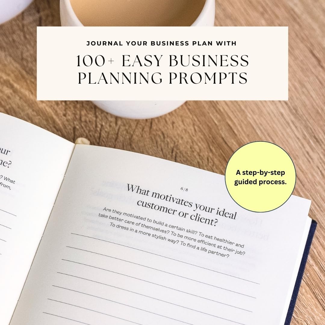 Start Your Business Today, The Guided Journal for Aspiring Entrepreneurs, Business Planner, Idea Notebook, Navy Blue, Hardcover, Undated, 220 pages, 5.75” x 8.75”